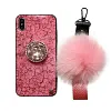 Hair Ball Airbag Bracket Diamond Huawei iPhone Samsung Case