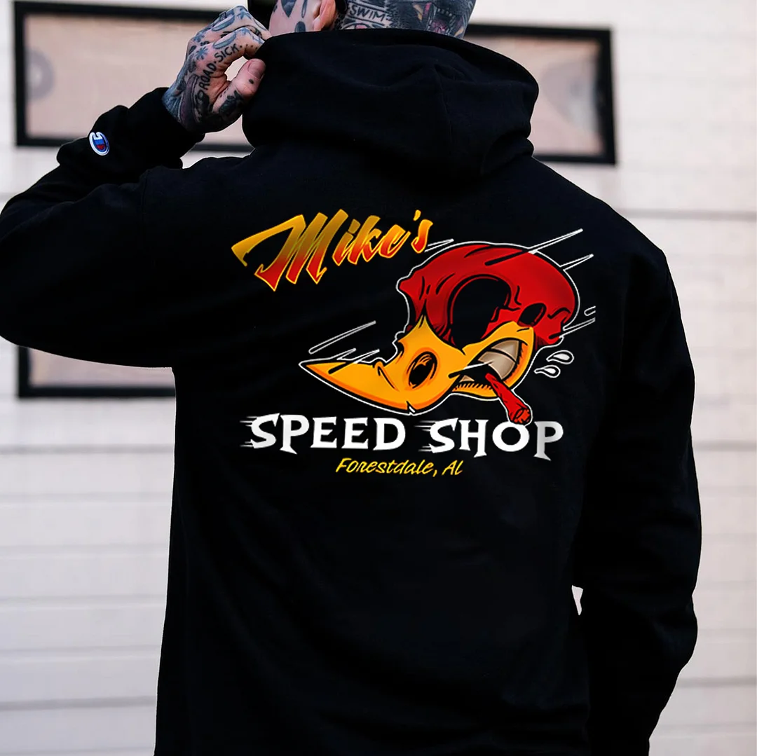 MIKE'S SPEED SHOP Hot Rod Bird Print Men's Hoodie