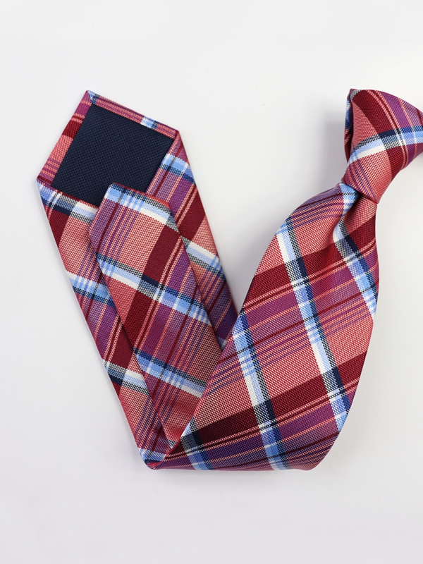 Plaid Strips Pink Silk Tie-Real Silk Life