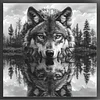 (US Only)Wolf Printed Cross Stitch Kit 50x50cm DIY 14CT Thread Art Needlework Decor