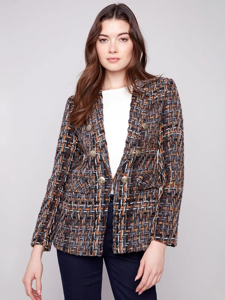 Chevron Tweed Blazer - Autumn