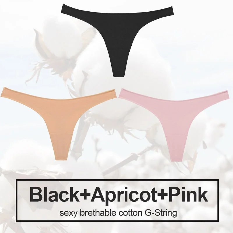 3PCS/Set Sexy Thong Women Panties Cotton Underwear Briefs Women G-String Female Underpants Lingerie Pantys Girls Femme Panties