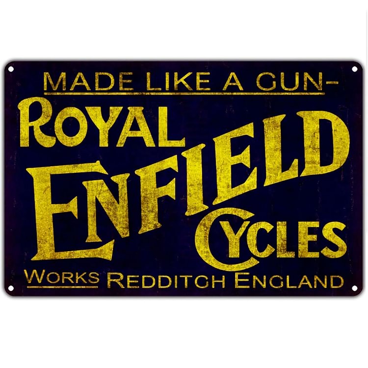 Moto Royal Enfield - Enseigne Vintage Métallique/Enseignes en bois - 20*30cm/30*40cm