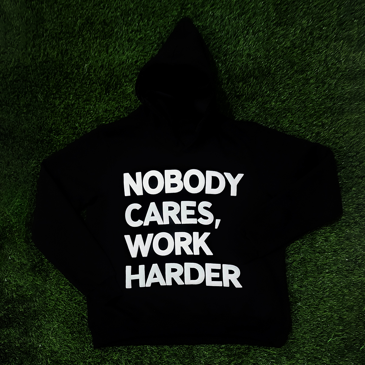 Mental Health Matters "Nobody Cares Work Harder " Graphic Oversized Hoodie