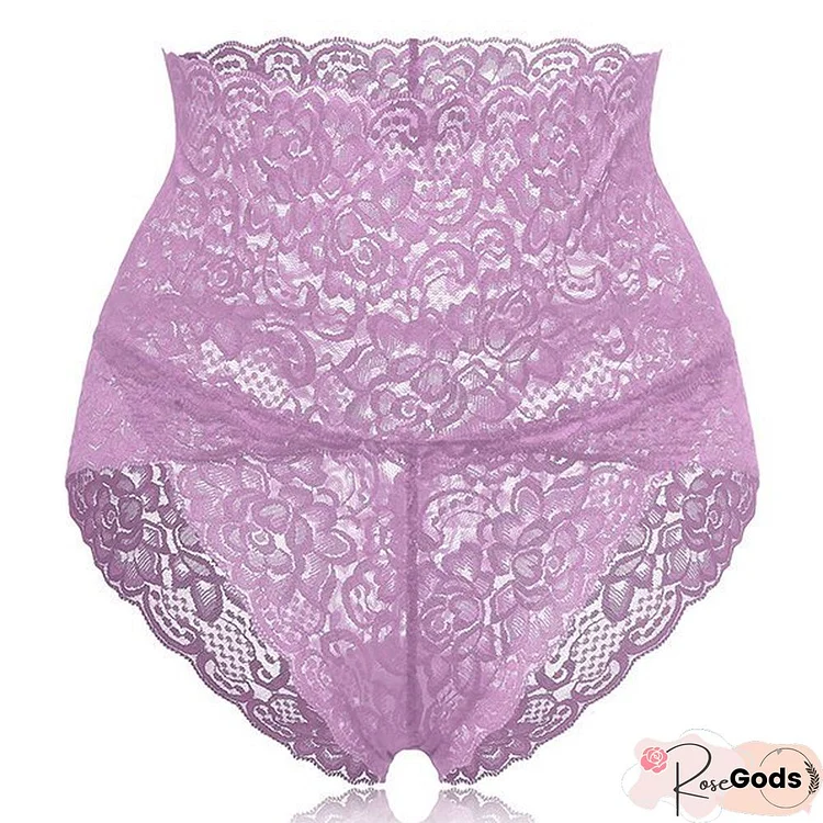 Plus Size High Waisted Lace Tummy Shaping Panty