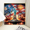 Diamond Painting-DIY Crystal Rhinestone Flag Statue of Liberty