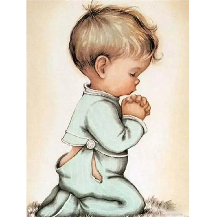 Praying Kid - Full Square Drill Diamond Painting - 30x40cm(Canvas)