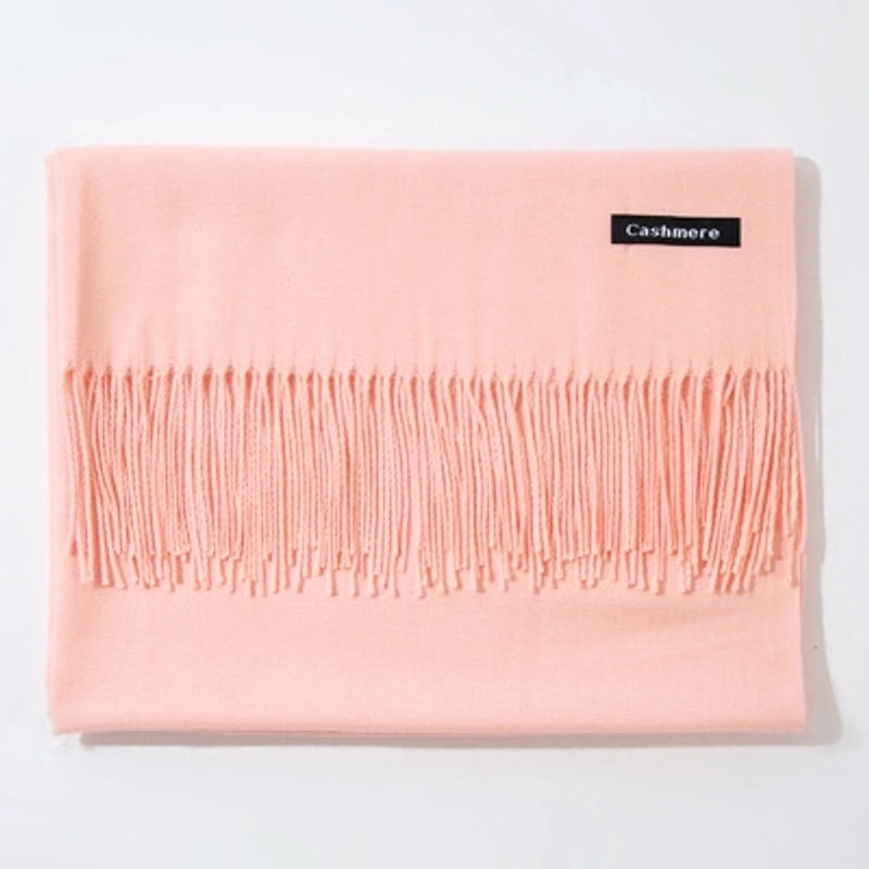 New Cashmere Scarf Female Korean Autumn And Winter New Solid Color Tassel Shawl Thick Warm Scarf