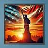 Freiheitsstatue zum Unabhängigkeitstag - runder Bohrer Diamantmalerei - 40*40cm