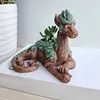 Creative Dragon Tree Succulent Planter Resin Garden Statue Decorative Plant Pot