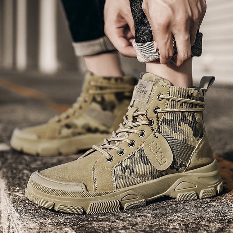 Vintage Desert Camo Casual Martin Boots Shoes