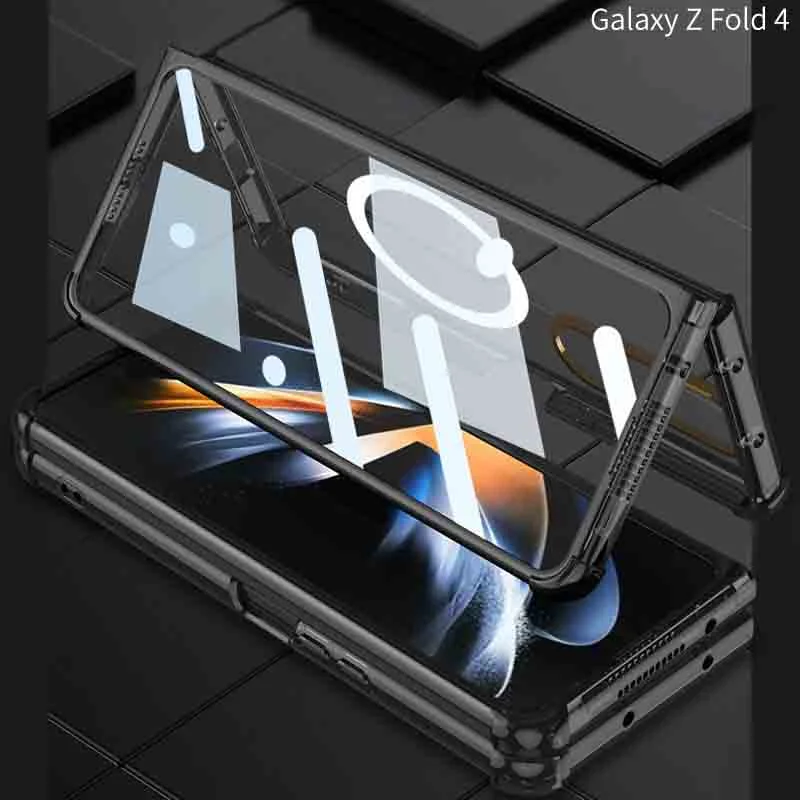 Suitable For Samsung ZFold4 Transparent Fall Proof Magsafe Magnetic Phone Case