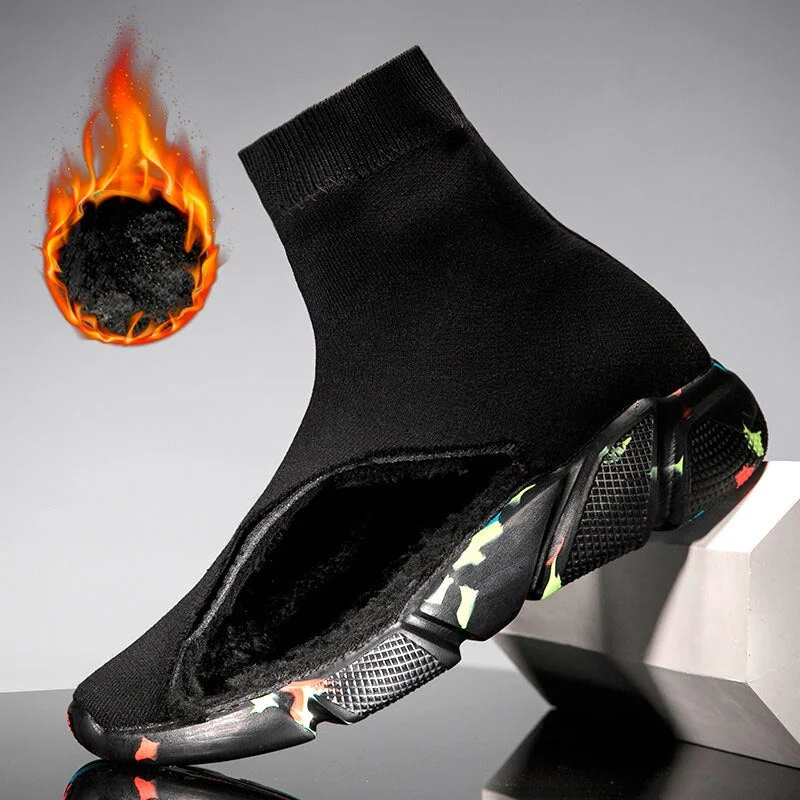 MWY Fashion Sock Sneakers Women Breathable Elasticity Flying Woven Couple Casual Shoes Soft Sole Zapato Mujer Wedge Platform