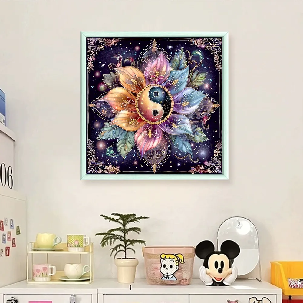 11CT Full Counted Cross Stitch - Tai Chi Flower(Canvas|50*50CM)