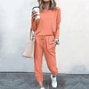 Plain Drawstring Casual Two-piece Outfits