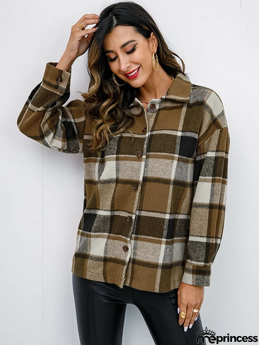 Plaid Button-Down Jacket