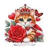 DIY Rose Cat Acrylic Special Shape Diamond Painting Desktop Ornaments