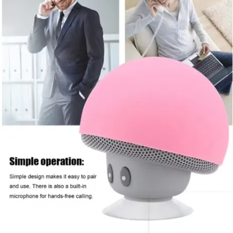 Likron Watches Mushroom Portable Bluetooth Speaker with Suction Cup - Wireless Waterproof Mini Speaker