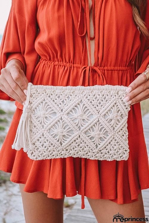 Weave Tassels Clutch Bag