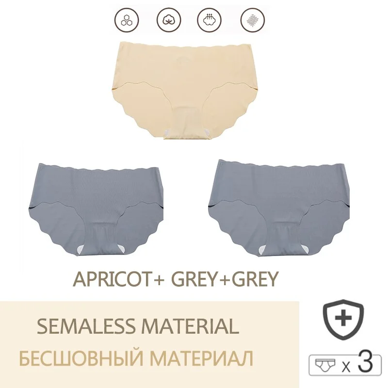 3PCS/Set Seamless Women's Pantys  Low Waisted Soft Underpants For GirlsLingerie Sexy Intimates Woman Comfortable Briefs M-XL