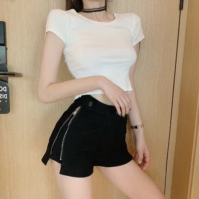 Fashionable Women Jeans Shorts 2022 Summer Jeans High Waisted Shorts Girls White Short Jeans Khaki Wide Leg casual Denim Shor