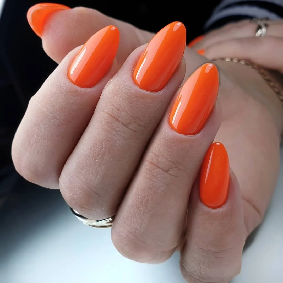 10 Sets Wholesale Bright Orange Artificial Fake Nails For Design Short Stiletto False Nails DIY Full Cover Tip Manicure Tools