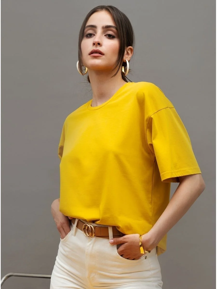 Athvotar Athvotar Spring Summer New Solid Color T-Shirt Women Hot Pure Cotton Short-Sleeved Top Loose