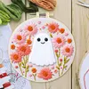 【Limited Stock Sale】Retro Flower Ghost-DIY Embroidery Kit with Pattern Cotton Threads Needles Hoop 25*25cm/9.84*9.84in tapestrymarket