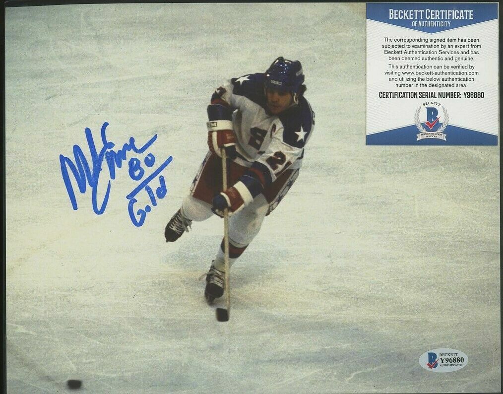 Mike Eruzione signed USA Hockey 8x10 autographed Photo Poster painting BAS Beckett COA (B)