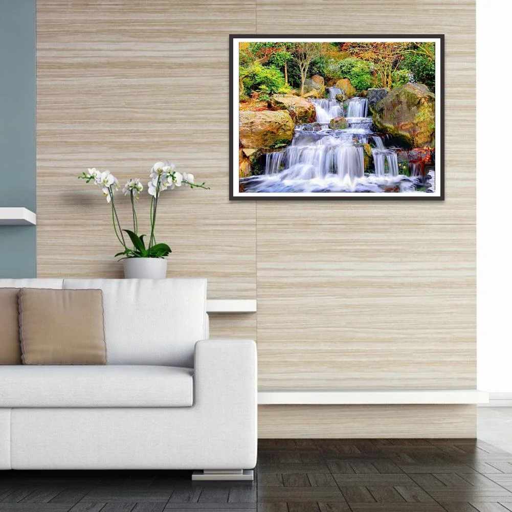Diamond Painting - Full Round Drill - Beautiful Waterfall(30*40cm)