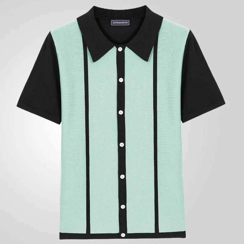 Uveng Uveng Men's New Summer Knits Colling Color Casual POLO Shirt Men's SY0169