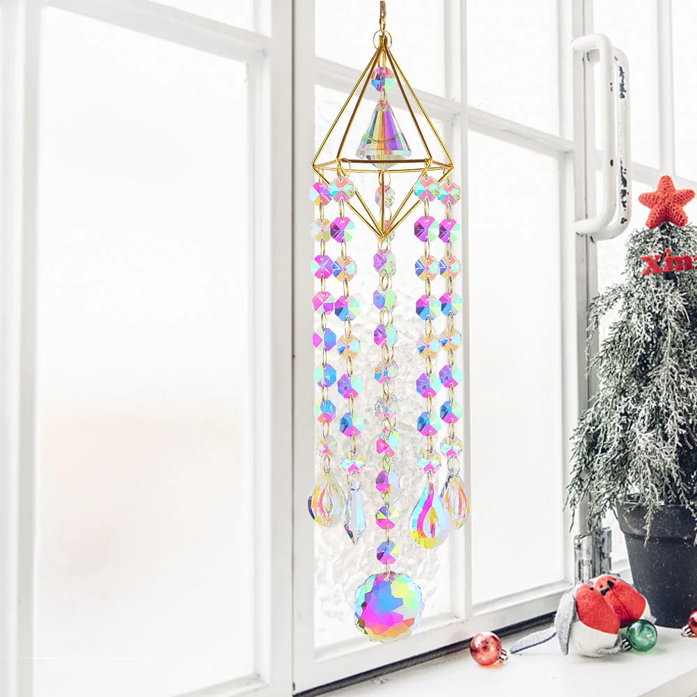 Wind Chime Pipa Prisms Crystals Catcher Hanging Drop Chandelier Ornaments