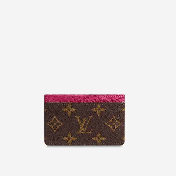 LOUIS VUITTON LV Fuchsia Monogram Canvas Card Holder M60703