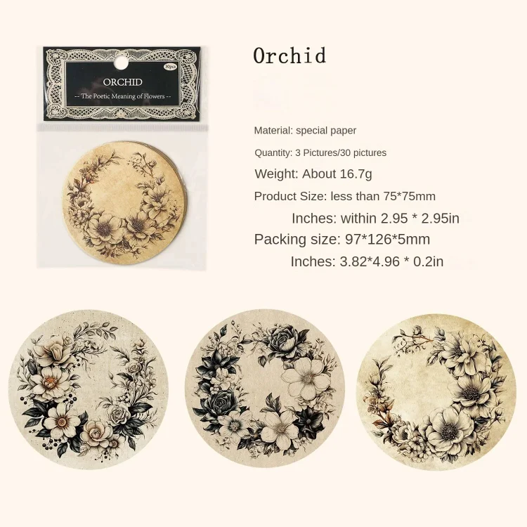 Journalsay 30 Pieces Of Floral Vintage Border Material Paper