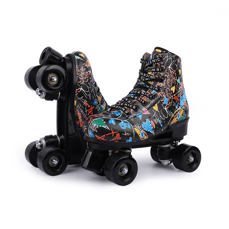 Litimee Couples Graffiti Artistic Roller Skates for Beginner