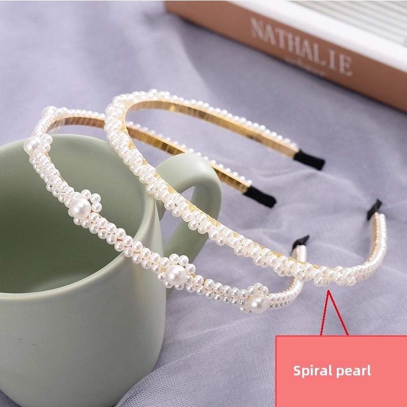 New Pearl Headband Women Korean Internet Celebrity Headband Hair Clip Women’s Simple Elegant Pressed Hair Clip Headwear