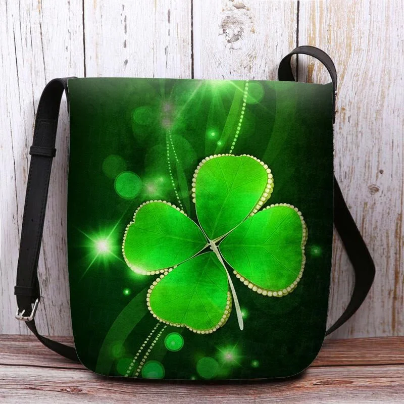 Style & Comfort for Mature Women Women's Four Leaf Clover Print Crossbody Bags Shoulder Bags