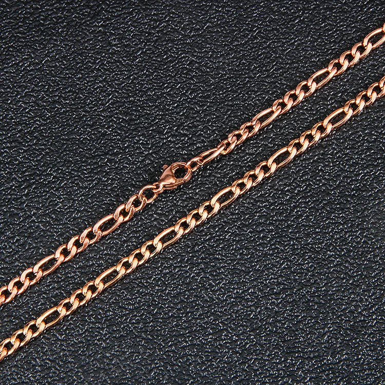 3MM 4MM Figaro Chain Necklace Hip Hop Jewelry-VESSFUL