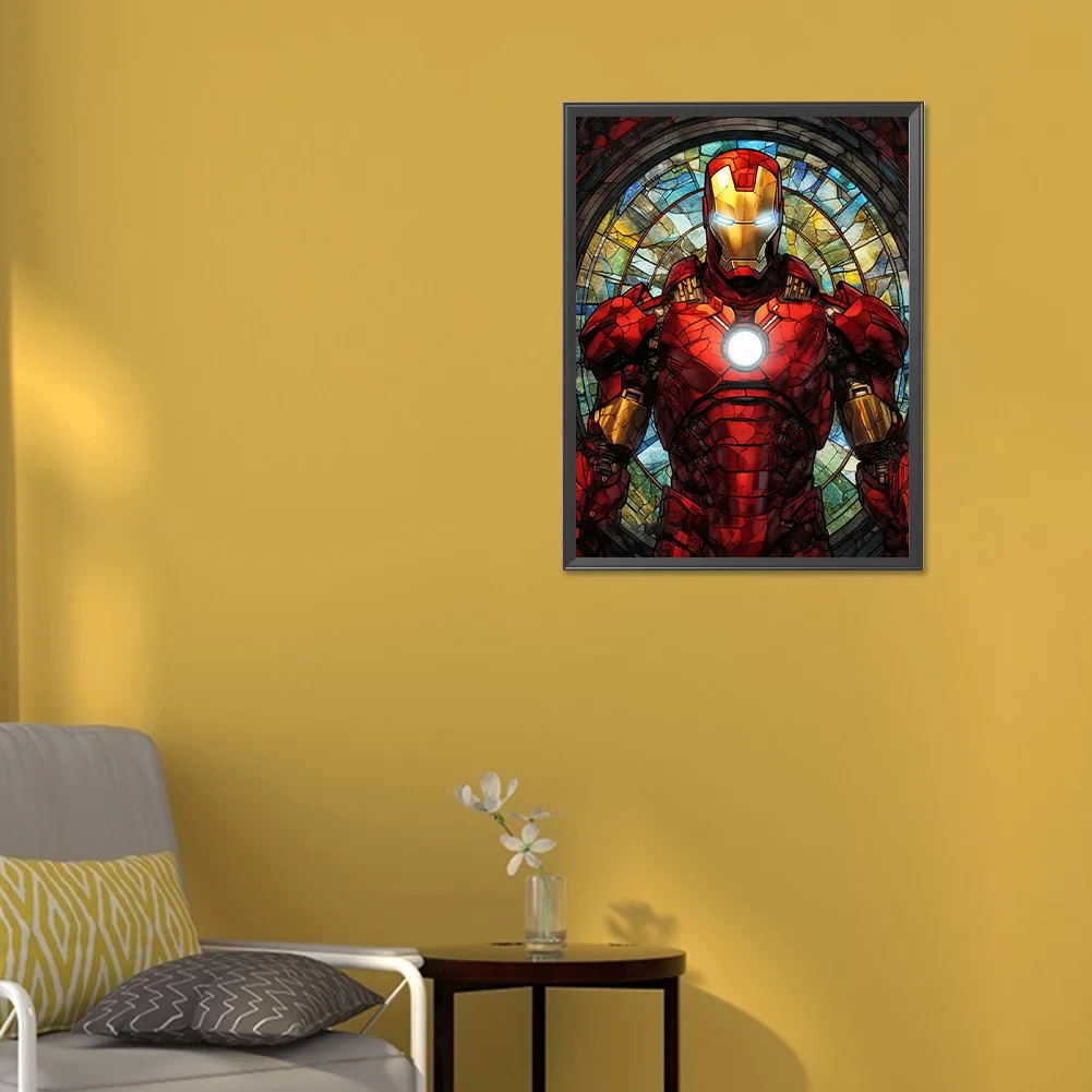 Diamond Painting - Full Round Drill - Stained Glass Iron Man(Canvas|30*40cm)