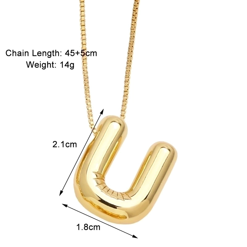 Minimalist Letter Copper Plating 18k Gold Plated Necklace Pendant