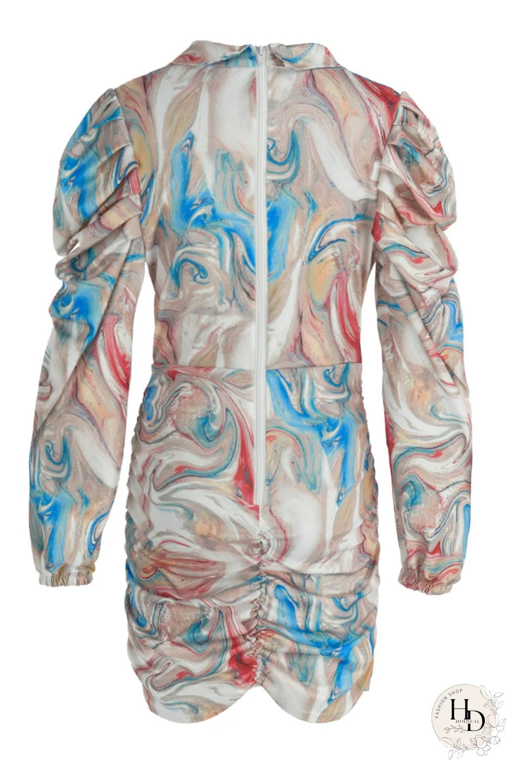 Beige Sexy Print Split Joint V Neck One Step Skirt Dresses