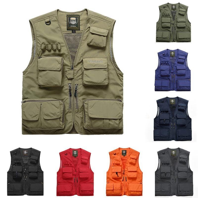 Outdoor Lightweight Mesh Fabric Vest With 16 Pockets