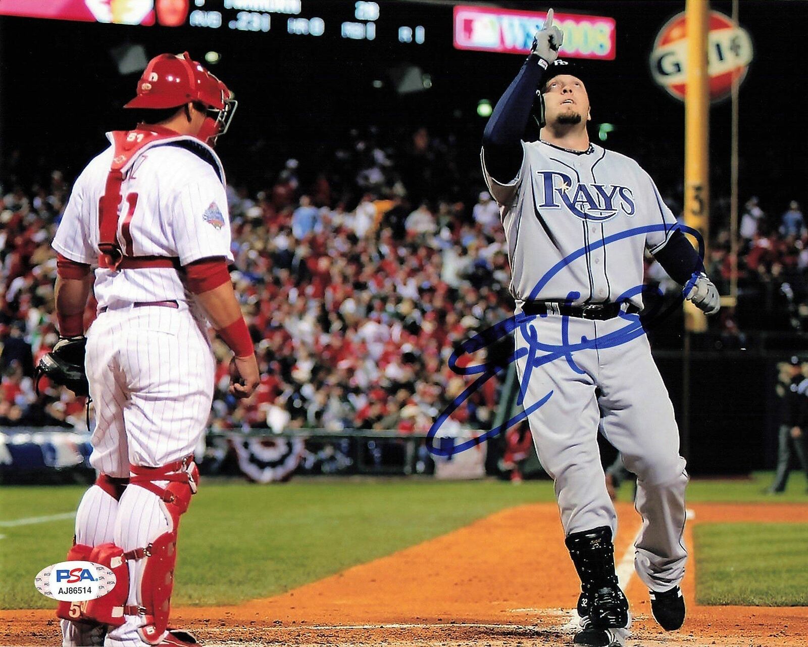 ERIC HINSKE signed 8x10 Photo Poster painting PSA/DNA Autographed Tampa Bay Rays