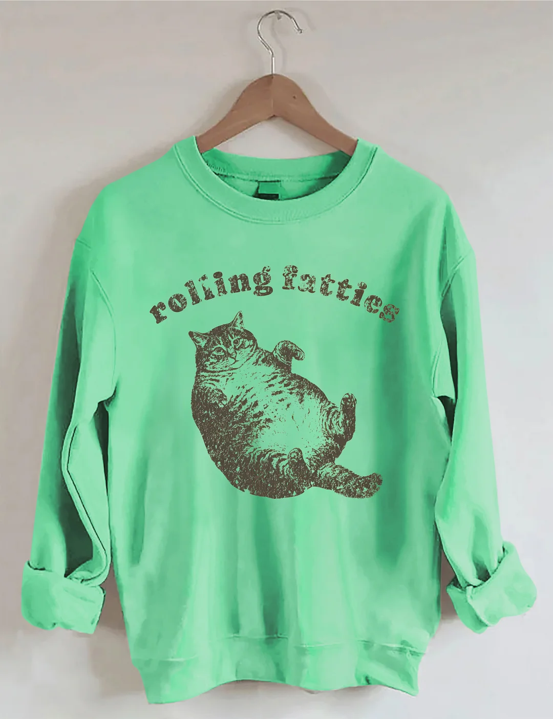 Rolling Fatties Funny Cat Meme Sweatshirt