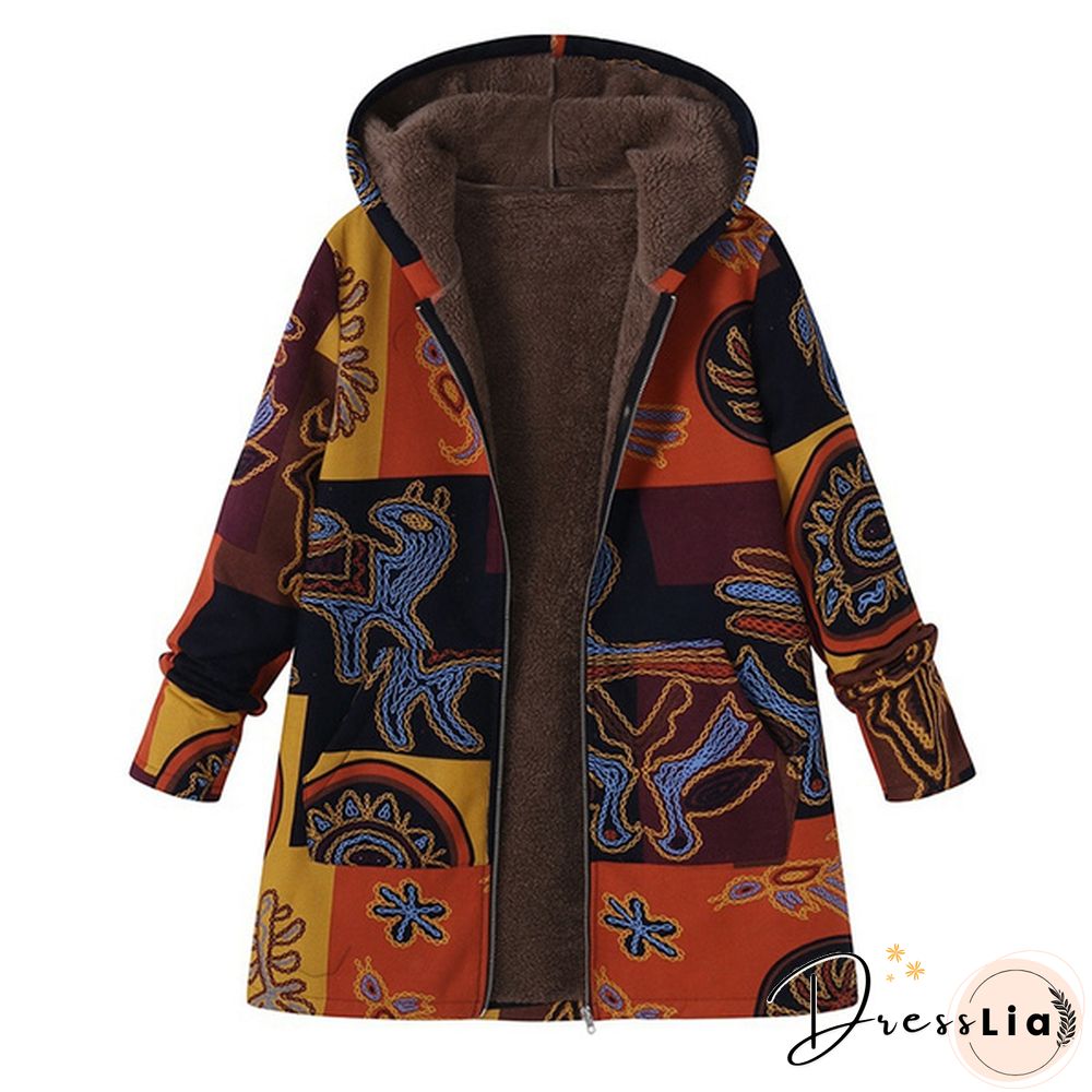 Oversize Women Hooded Long Sleeve Fluffy Fur Fleece Cozy Zipper Coat Outwear