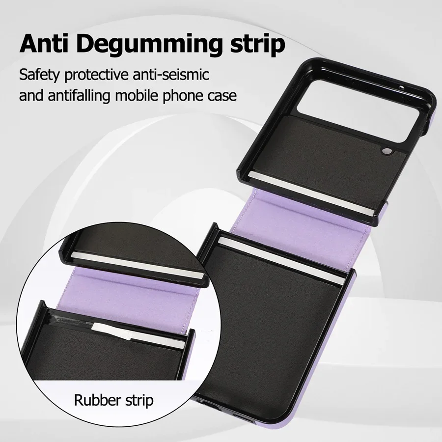 Suitable For Samsung Z Flip 3/Z Flip 4 Folding Solid Color Ring Folding Screen Phone Case