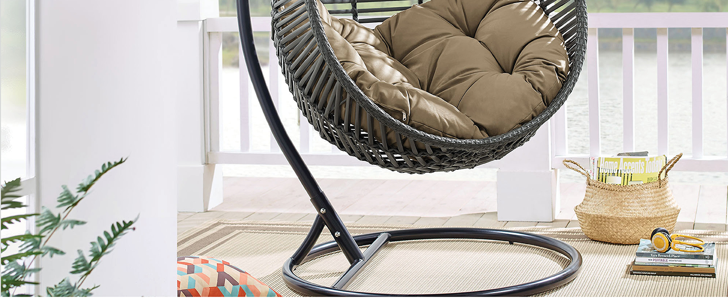 Swing Chair,hanging chair,steel frame,durable powder-coated,rattan weave,hanging steel chain