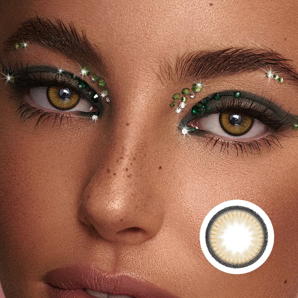NEBULALENS Sunrise Brown Yearly Prescription Colored Contacts NEBULALENS