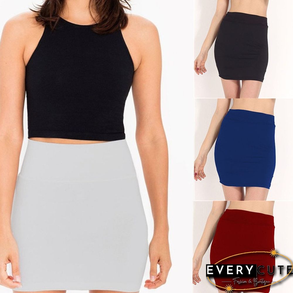 Women's Summer Cotton Bottomed Skirt Elastic Hip Wrap Short Skirt Thin Skirt