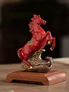 Ceramic horse statue a Chinese feng shui red horse ornament symbolizing good fortune in the Year of